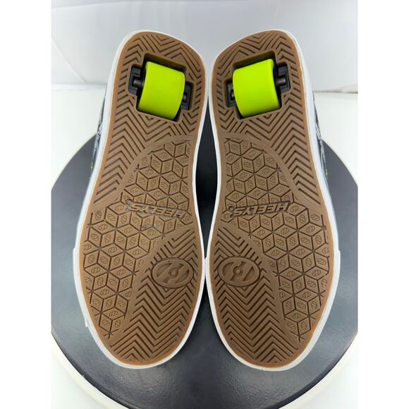Heelys Pro 20 Prints Size 5 Youth Skate Shoes Black White Neon Green Turntable - Picture 12 of 12